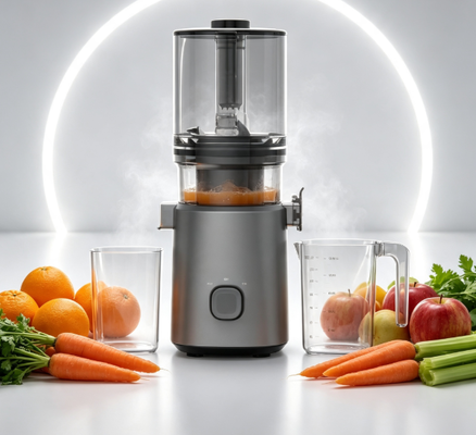 신선한 스마트 HJ303 대용량 저속 착즙기 – 155mm 통 파인애플 투입구, 2400ml 호퍼, 200W 콜드 프레스 및 셀프 클리닝 기능 (가족 및 연회용)