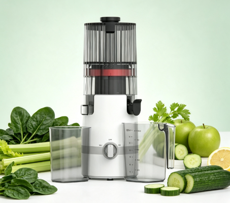 신선한 스마트 HJ102B 느린 씹는 주스  Real Juice, Real Simple, Real Life with 135mm Chute, 200W 콜드 프레스, 셀프 클리닝 & 패밀리 안전 디자인