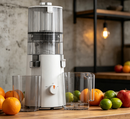 Fresh Smart HJ102A 식물성 라이프스타일 저속 착즙기 – 200W 비건 친화적 추출기, 135mm 넓은 투입구, 55 RPM 콜드 프레스 기술로 순수하고 자연적인 통식물 영양 제공
