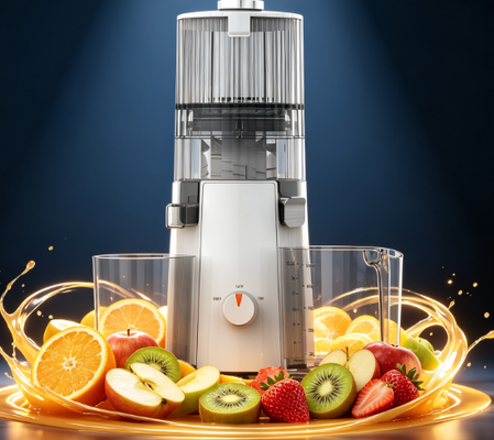 HJ102A 저소음 착즙기 – 70dB 미만 소음, 135mm 넓은 투입구, 1000ml 주스 용기, BPA-Free PC 소재