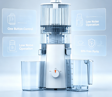 HJ102A 클래식 저속 착즙기 – 135mm 넓은 투입구, 200W 모터, 1000ml 주스컵, BPA-Free